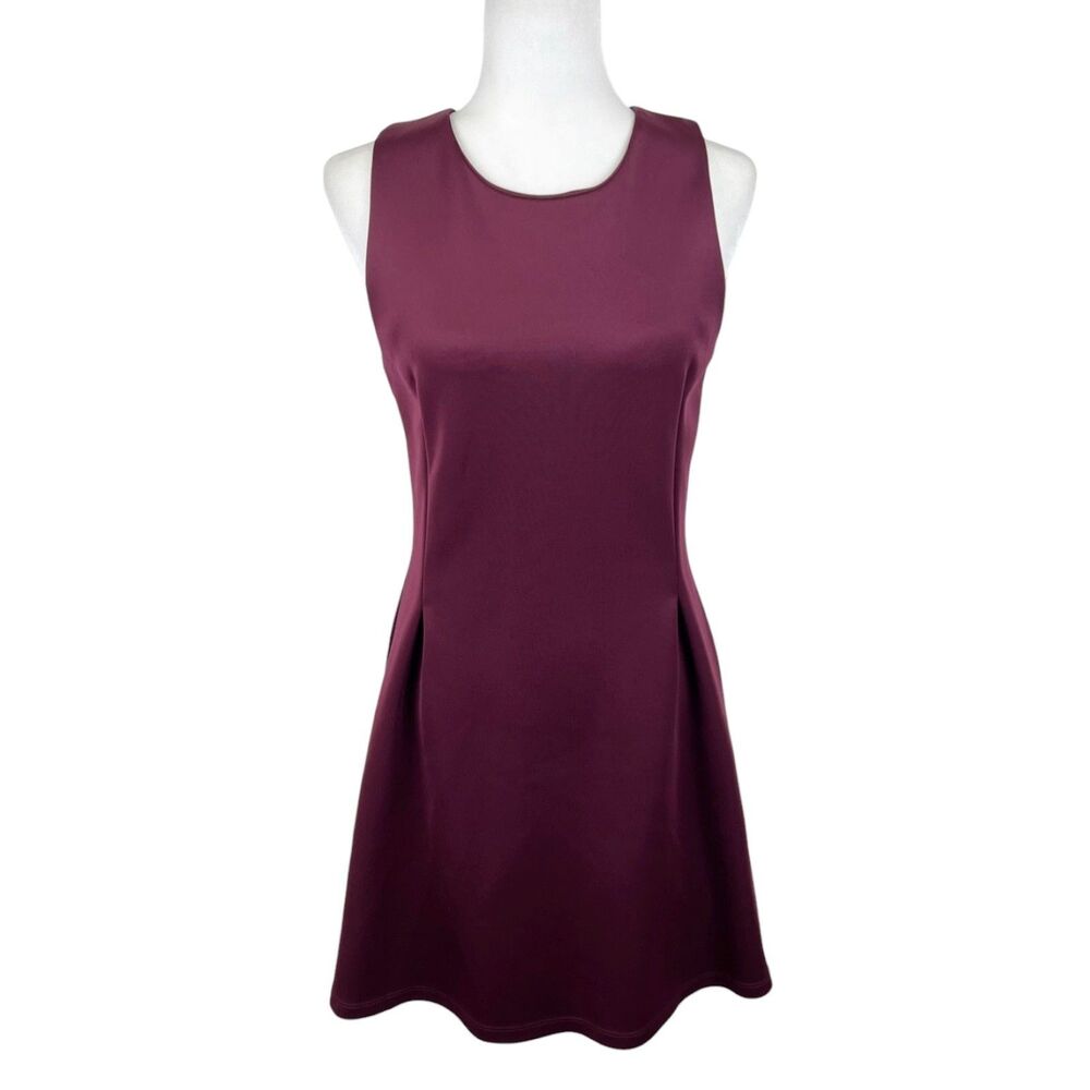 Of / Mercer Dress Women 6 Burgundy Sleeveless Fit Flare Stretch Casual Party